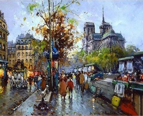 Canvas Notre Dame Sayılarla Boyama Seti  Kasnaklı 70 x 90 cm