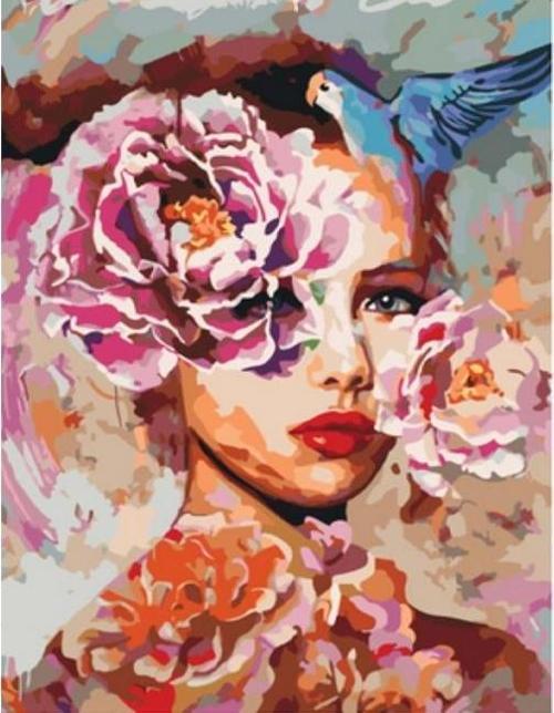 Canvas Masal Güzeli Sayılarla Boyama Seti  Kasnaklı 60 x 75 cm