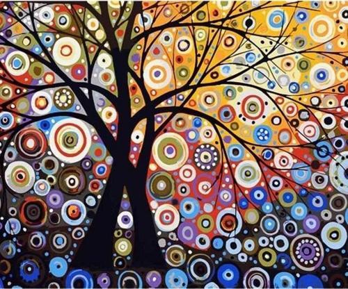 Canvas Mitoloji ve Ağaç Sayılarla Boyama Seti  Kasnaklı 70 x 90 cm