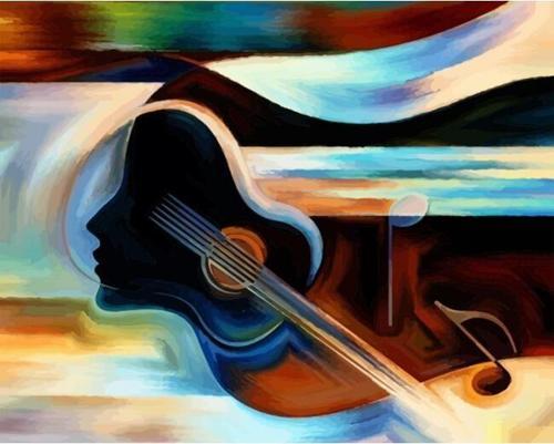 Canvas Notalar Senin İçin Sayılarla Boyama Seti  Kasnaklı 90 x 110 cm