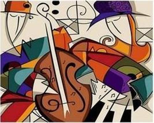 Canvas Picasso Müzik Sayılarla Boyama Seti  Kasnaklı 50 x 65 cm
