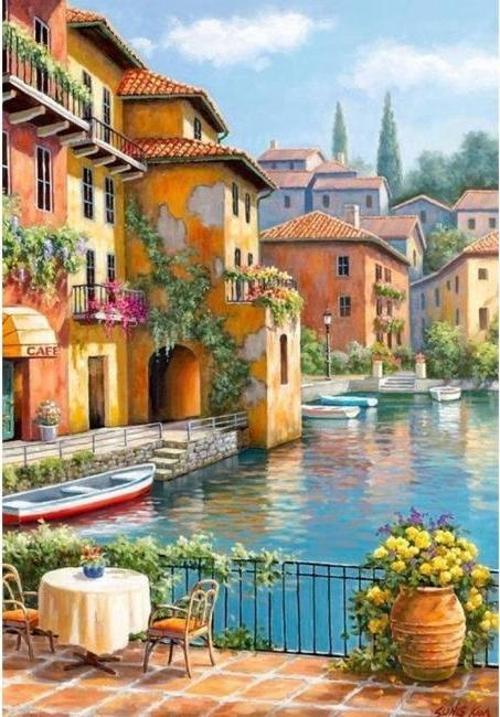 Canvas Şirin Kasaba 2 Sayılarla Boyama Seti  Kasnaklı 70 x 90 cm