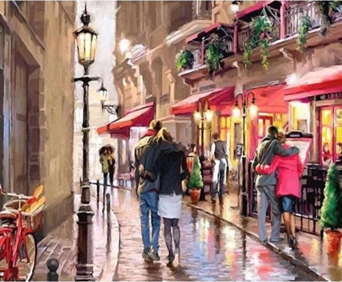 Canvas Sevgi Yolu Sayılarla Boyama Seti Kasnaklı 90 x 110 cm