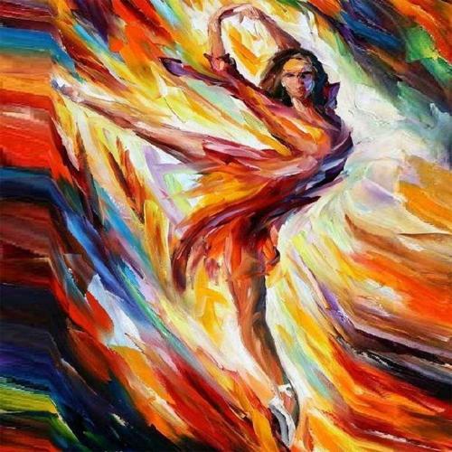 Canvas Renkli Balerin Sayılarla Boyama Seti  Kasnaklı 60 x 75 cm