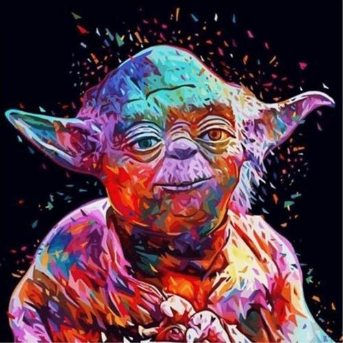 Canvas Starwars Yoda Sayılarla Boyama Seti  Kasnaklı 90 x 110 cm
