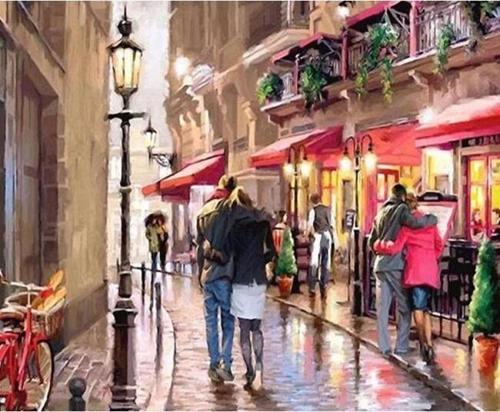 Canvas Sevgi Yolu Sayılarla Boyama Seti  Kasnaklı 40 x 50 cm