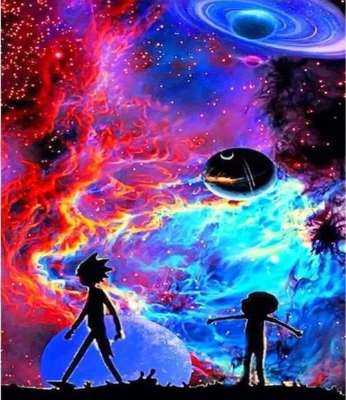 Canvas Rick ve Morty Sayılarla Boyama Seti  Kasnaklı 100 x 140 cm