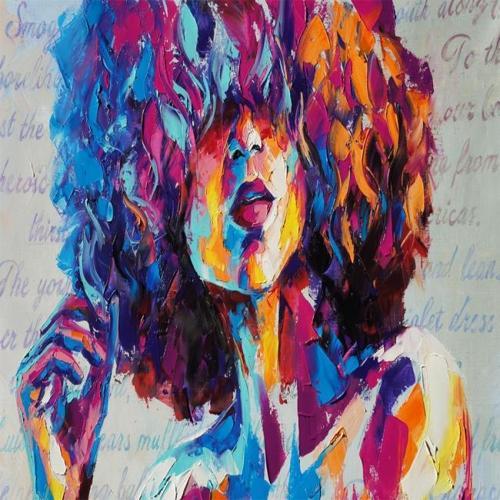Canvas Renkli Kıvırcık Sayılarla Boyama Seti  Kasnaklı 70 x 90 cm