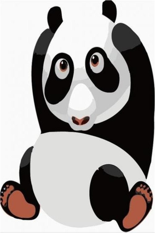 Canvas Uykulu Panda Sayılarla Boyama Seti Kasnaklı 70 x 90 cm