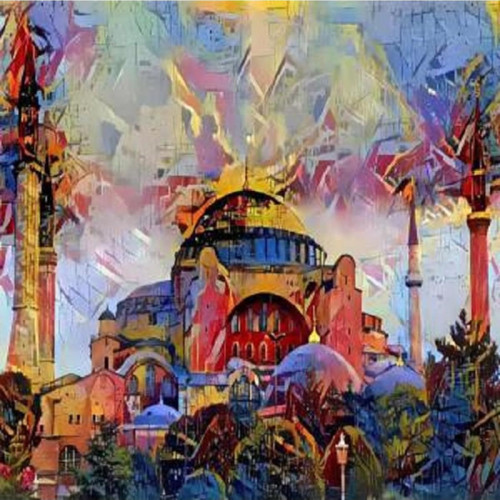 Canvas Renkli Ayasofya Sayılarla Boyama Seti Kasnaklı 60 x 75 cm