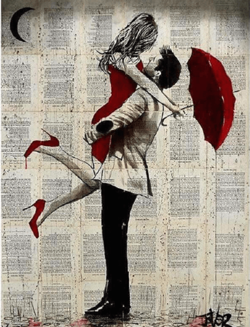 Canvas Romantik Şemsiye Anısı 1 Sayılarla Boyama Seti  Kasnaklı 70 x 90 cm