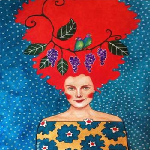 Canvas Kızıl Mavi Sayılarla Boyama Seti Kasnaklı 50 x 65 cm