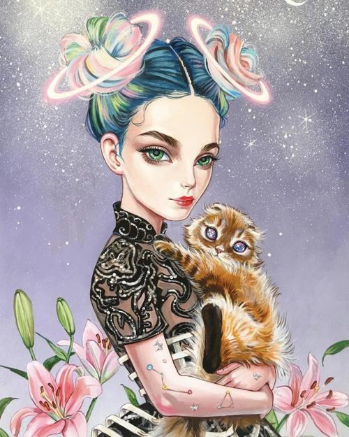 Canvas Fantastik Kız Sayılarla Boyama Seti Kasnaklı 50 x 65 cm