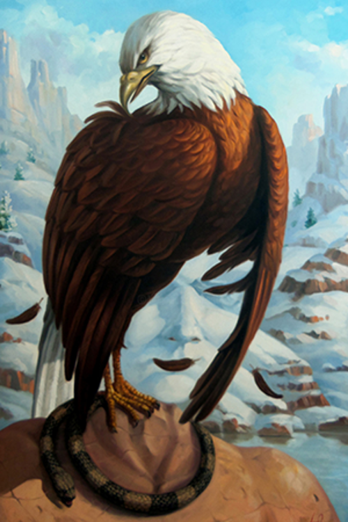 Canvas Kartal Düşüncesi Sayılarla Boyama Seti  Kasnaklı 70 x 90 cm