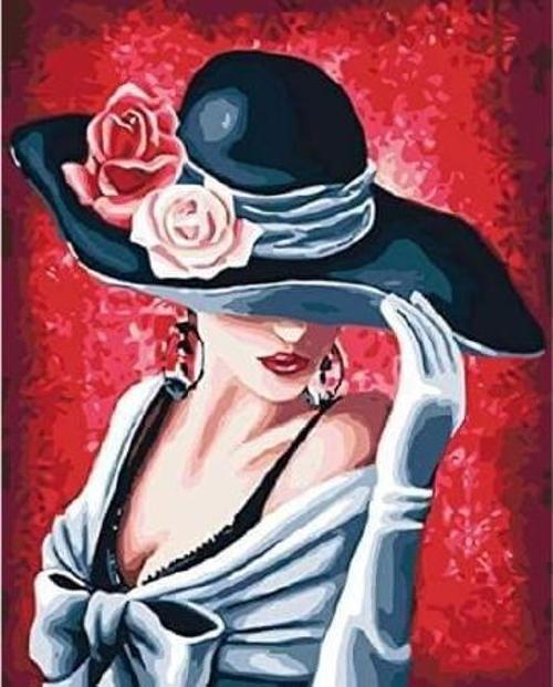 Canvas Şapkamda Bir Güzel Sayılarla Boyama Seti  Kasnaklı 60 x 75 cm