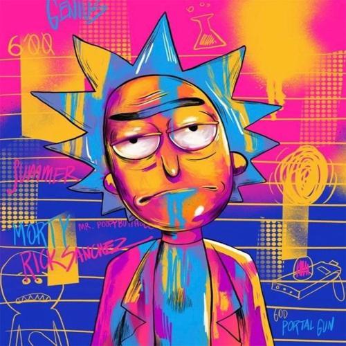Canvas Renkli Rick Sayılarla Boyama Seti   Kasnaklı 60 x 75 cm