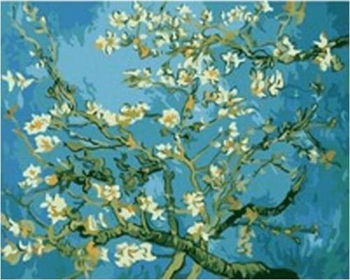Canvas Van Gogh Badem Ağacı Sayılarla Boyama Seti  Kasnaklı 50 x 65 cm