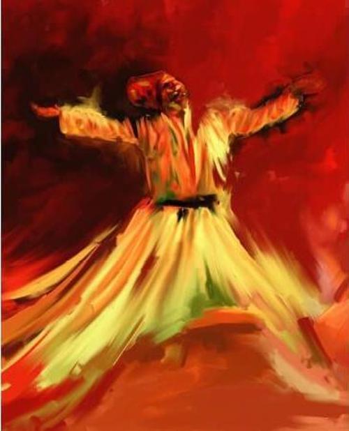 Canvas Mevlana 3 Sayılarla Boyama Seti  Kasnaklı 40 x 50 cm