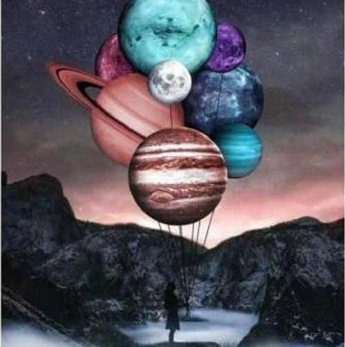 Canvas Evrenin Sırrı Sayılarla Boyama Seti   Kasnaklı 60 x 75 cm