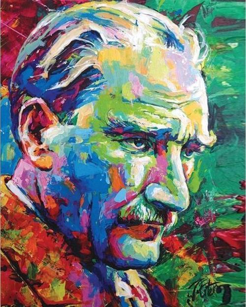 Canvas Renkli Atatürk Sayılarla Boyama Seti  Kasnaklı 40 x 50 cm