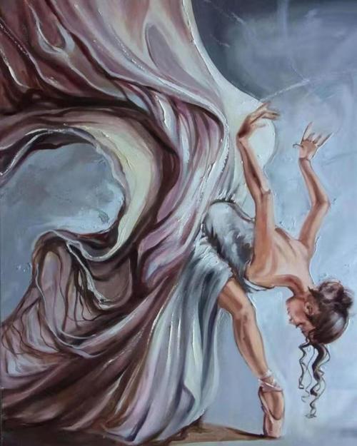 Canvas Kuğu Balerin Sayılarla Boyama Seti   Kasnaklı 40 x 50 cm