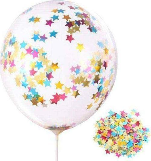 Yıldız Pullu Şeffaf Yuvarlak Balon 24 İnç