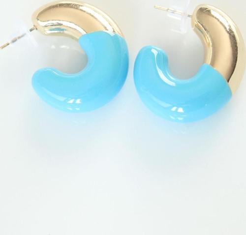 CCB Mavi Gold Çift Renk Küpe