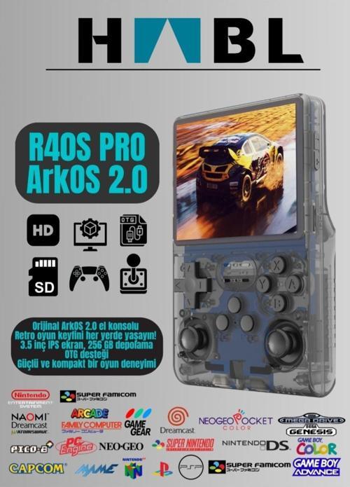 Retro Arcade R40S Pro Arkos 2.0 30.000 Oyunlu El Konsolu 256 Gb