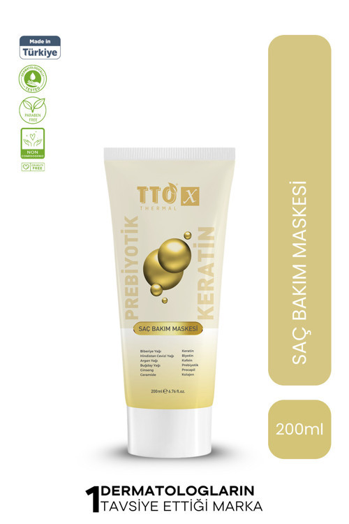 X Prebiyotik Saç Bakım Maskesi Biberiye Yağı Keratin Argan Yağı Biyotin