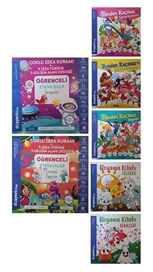 Düşyeri Yayınları Okul Öncesi Çocuklar İçin Aktivite,Hikaye Ve Boyama Kitapları 7 Kitap