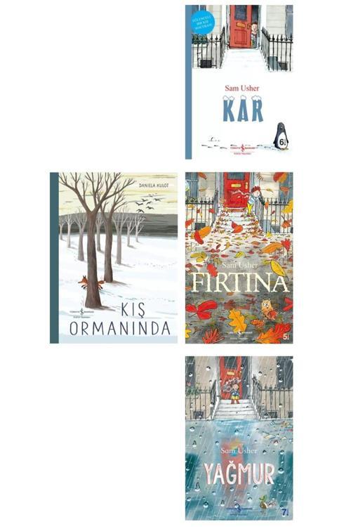 İş Bankası Kültür Yayınları 3-6 Yaş Çocuklar İçin Hikayeler-Kar-Fırtına-Yağmur-Kış Ormanında 4 Kitap