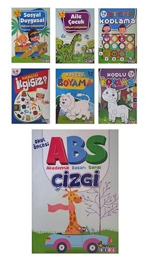 Limonkids 5-6 Yaş Çocuklar İçin Aktivite,Etkinlik Ve Boyama Kitapları 7 Kitap