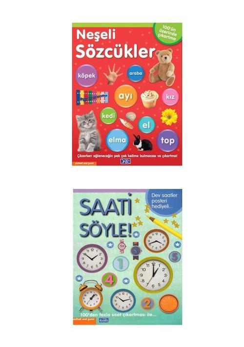 Parıltı Yayınları 3-6 Yaş Çocuklar İçin Neşeli Sözcükler-Saati Söyle 2 Kitap