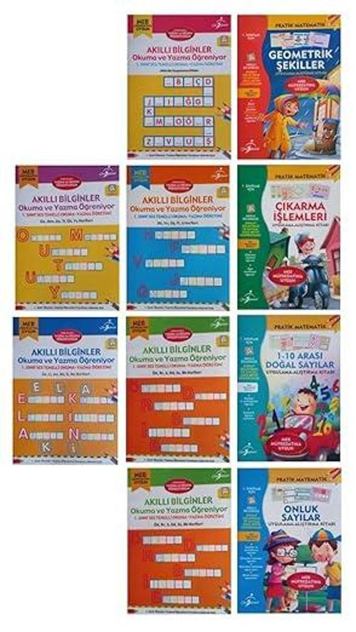 Çocuk Gezegeni Akıllı Bilginler 1.Sınıf Ses Temelli Okuma Yazma Öğretimi-Pratik Matematik 10 Kitap