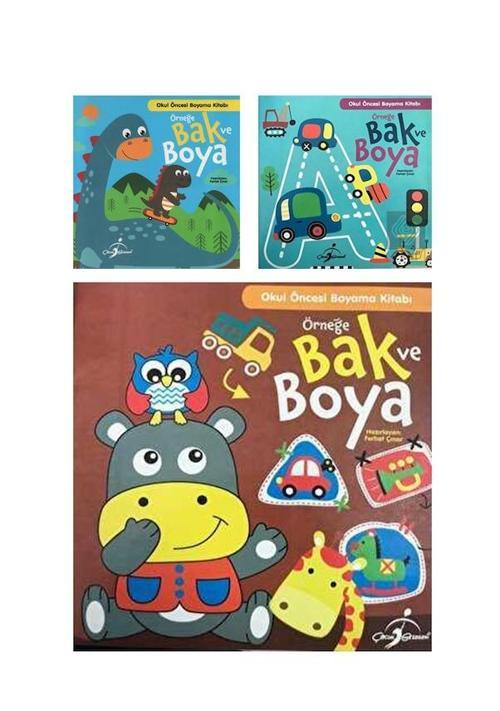 Çocuk Gezegeni 3-6 Yaş Çocuklar İçin Örneğe Bak Ve Boya Serisi 3 Kitap