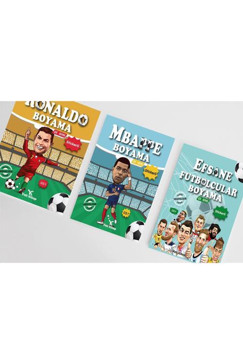 Futbolcu Boyama Kitapları (Ronaldo Mbappe Efsaneler)