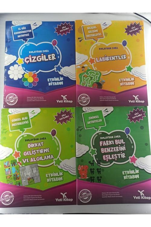 4-6 Yaş Dikkat Geliştirme Kolaydan Zora Etkinlikler Setim (4 Kitap)