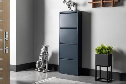 4 Raflı Metal Ayakkabılık | Antrasit | Kapı Önü Ayakkabılık | Rehome
