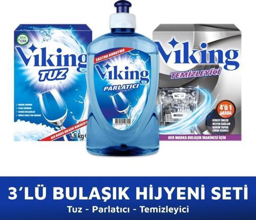 Bulaşık makinesi 1,5 kg Tuz + Makine temizleyici toz + 450 ml Parlatıcı 3 lü set