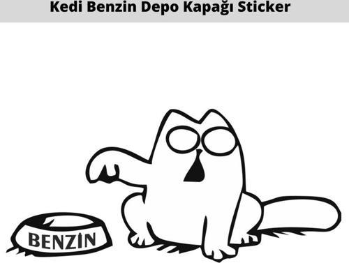 Kedi Depo Kapağı Oto Sticker 15 CM