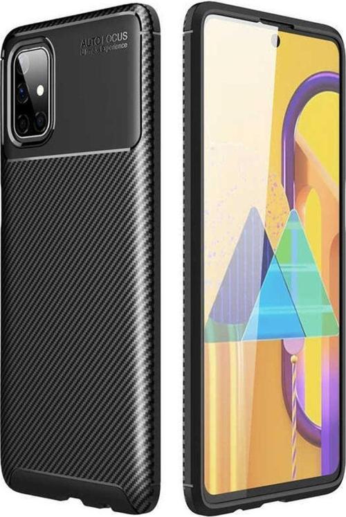 Samsung Galaxy M51 Için Uyumlu Kılıf Karbon Tasarım Negro Kapak