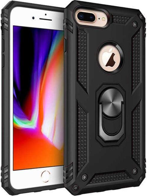 Apple Iphone 7 Plus Kılıf Ultra Koruma Darbe Emici Tank Sağlam Çok Saglam Silikon Kapak-Siyah