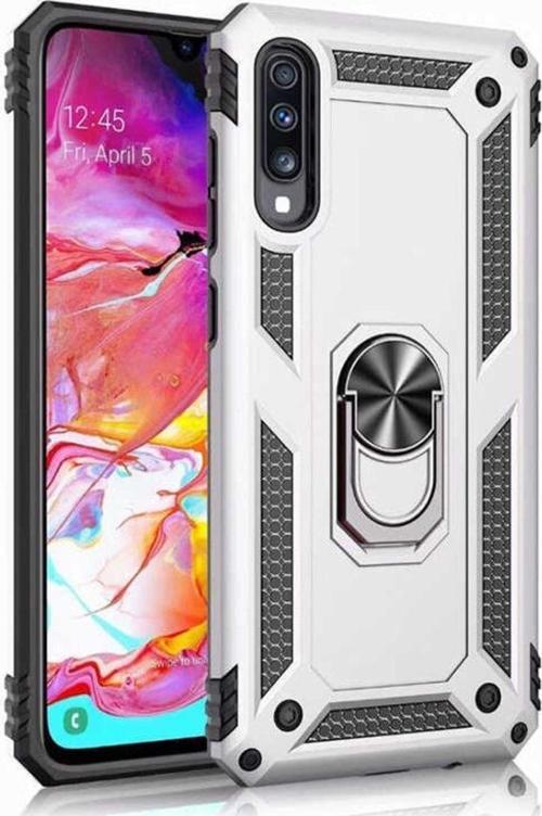 Samsung Galaxy A70 Kılıf Ultra Koruma Darbe Emici Tank Sağlam Çok Saglam Silikon Kapak-Gri