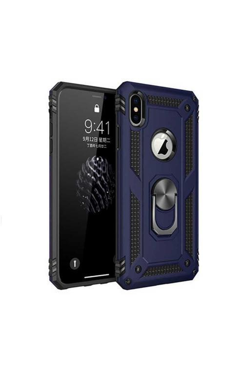 Apple Iphone Xs Max Kılıf Ultra Koruma Darbe Emici Tank Sağlam Çok Saglam Silikon Kapak-Mavi