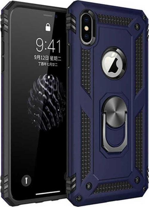 Apple Iphone Xs Max Kılıf Ultra Koruma Darbe Emici Tank Sağlam Çok Saglam Silikon Kapak-Mavi