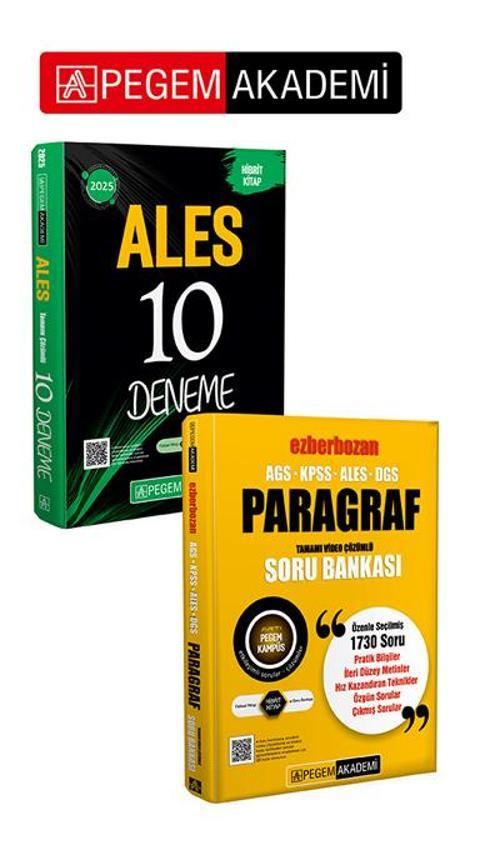 PEGEM AKADEMİ  AGS-KPSS-ALES-DGS Ezberbozan Paragraf Tamamı Video Çözümlü Soru Bankası + 2025 ALES T