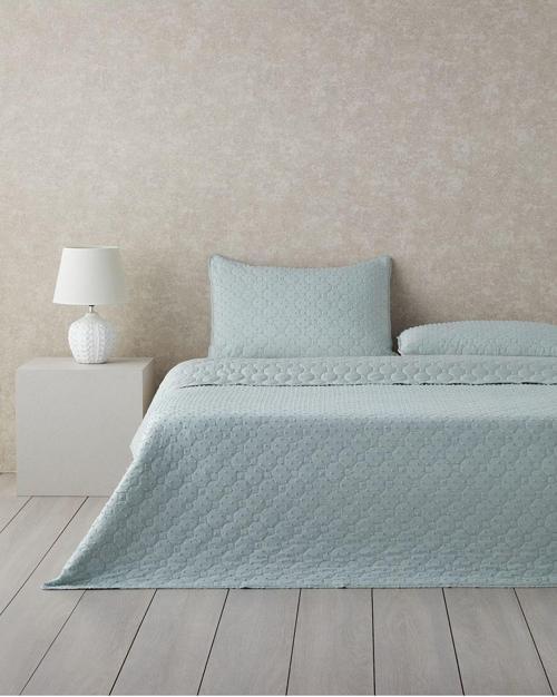 Amabile Kesmeli Çift Kişilik Yatak Örtüsü Takımı 200X220 Cm Su Yeşili