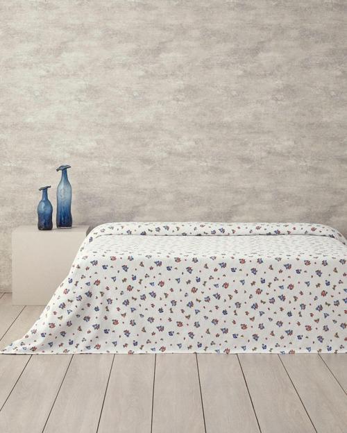 Blossom Breeze Tek Kişilik Pike Mavi-Turuncu