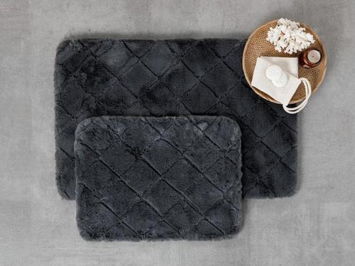 Soft Touch Rabbit Peluş Banyo Paspası Seti 60X90 Cm+45X60 Cm Antrasit