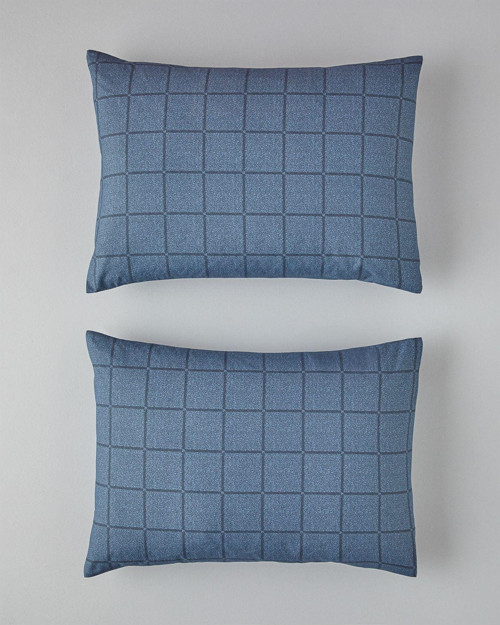 Textured Check Kolay Ütülenir 2'Li Yastık Kılıfı 50X70 Cm Lacivert